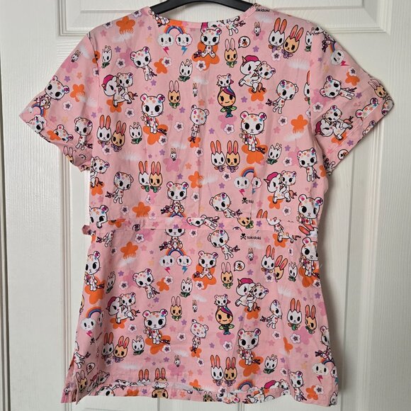 Tokidoki by Koi Pink Animals Women's Scrub Top XS - Picture 4 of 4